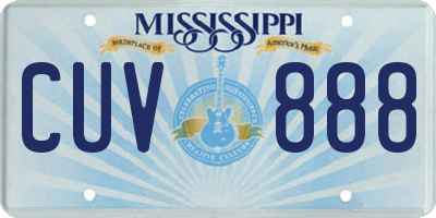 MS license plate CUV888