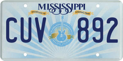 MS license plate CUV892