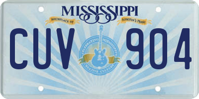 MS license plate CUV904