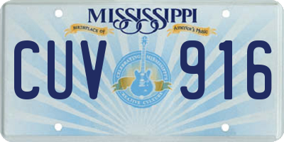MS license plate CUV916