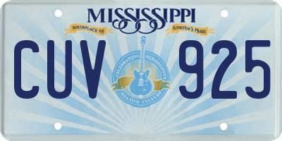 MS license plate CUV925