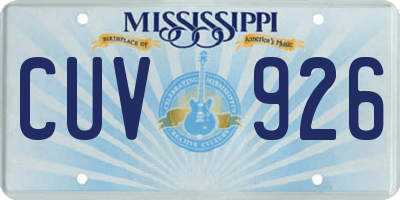 MS license plate CUV926