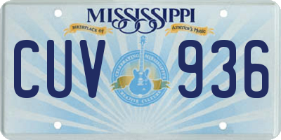 MS license plate CUV936