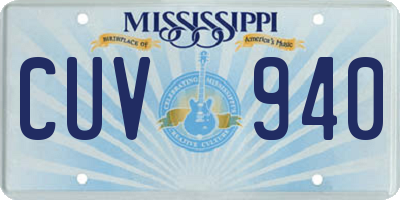 MS license plate CUV940