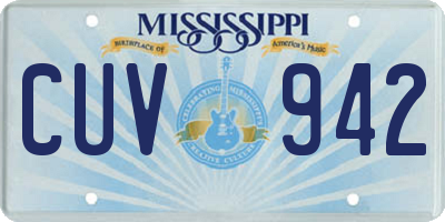 MS license plate CUV942