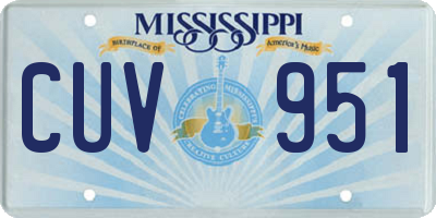 MS license plate CUV951