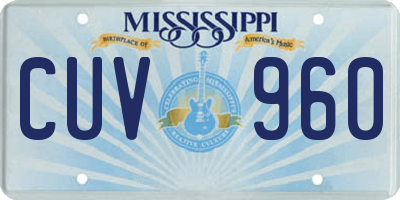 MS license plate CUV960