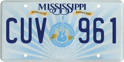MS license plate CUV961