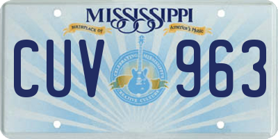 MS license plate CUV963