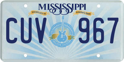 MS license plate CUV967