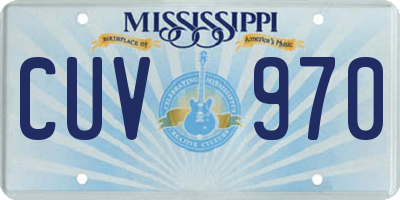 MS license plate CUV970