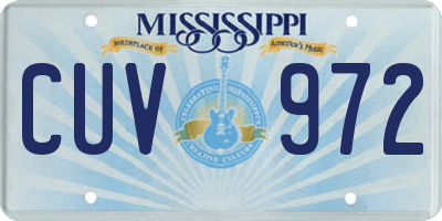 MS license plate CUV972