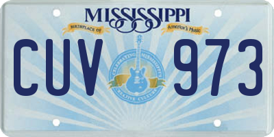 MS license plate CUV973