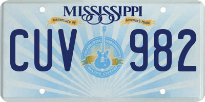 MS license plate CUV982