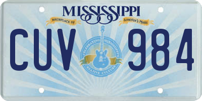 MS license plate CUV984