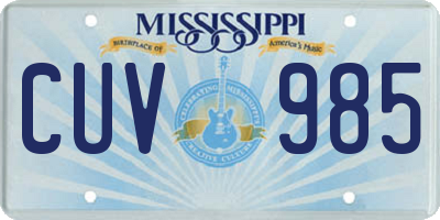 MS license plate CUV985