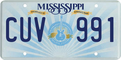 MS license plate CUV991