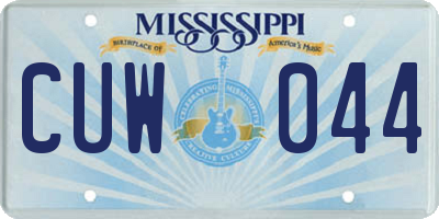 MS license plate CUW044