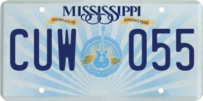 MS license plate CUW055