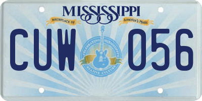 MS license plate CUW056