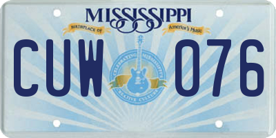 MS license plate CUW076