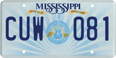 MS license plate CUW081