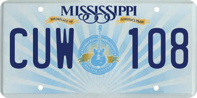 MS license plate CUW108