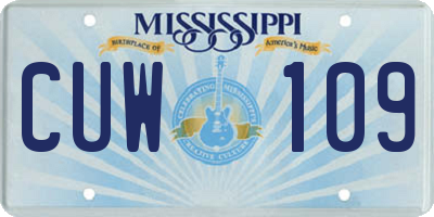 MS license plate CUW109
