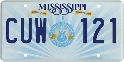 MS license plate CUW121