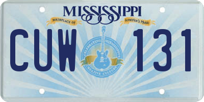 MS license plate CUW131