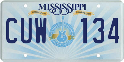 MS license plate CUW134