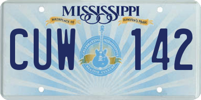 MS license plate CUW142