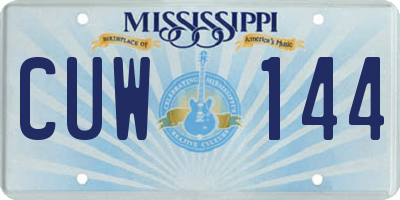 MS license plate CUW144