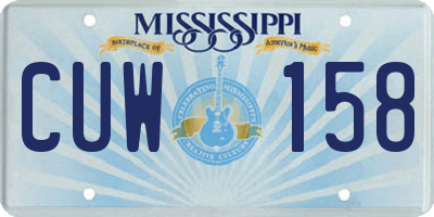 MS license plate CUW158