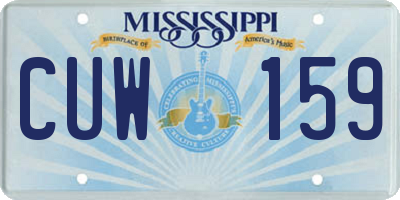 MS license plate CUW159