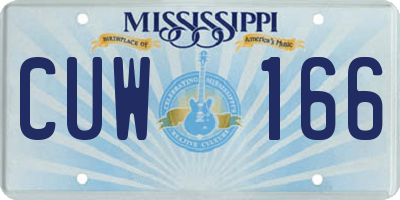 MS license plate CUW166