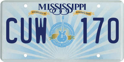 MS license plate CUW170