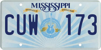 MS license plate CUW173
