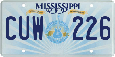 MS license plate CUW226