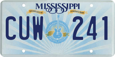 MS license plate CUW241