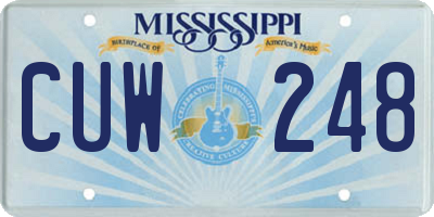 MS license plate CUW248