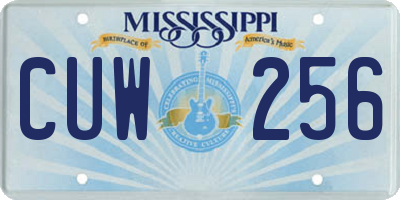 MS license plate CUW256