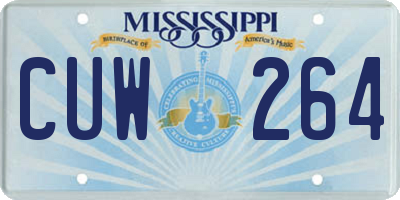 MS license plate CUW264