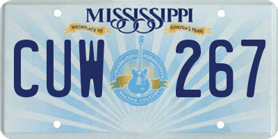 MS license plate CUW267