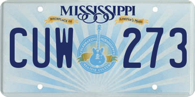 MS license plate CUW273