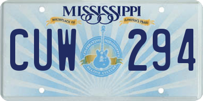 MS license plate CUW294