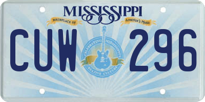 MS license plate CUW296