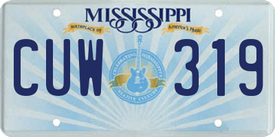 MS license plate CUW319