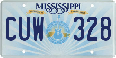 MS license plate CUW328