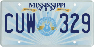 MS license plate CUW329